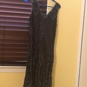 A beaded dress from Macy’s.